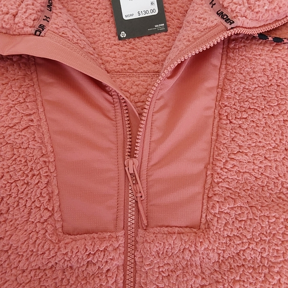 Under Armour Size XSmall Deco Rose Legacy Sherpa Full Zip Jacket-New With Tags - Picture 3 of 7